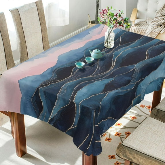 Yayeee Tablecloths for Rectangular Tables 60 x 120 inch Party Table Cover, Ocean Waves