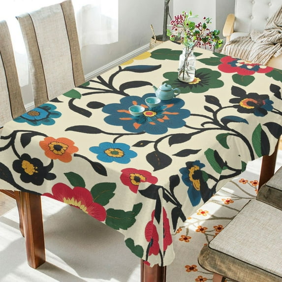 Yayeee Tablecloths for Rectangular Tables 60 x 120 inch Party Table Cover, Vibrant Floral