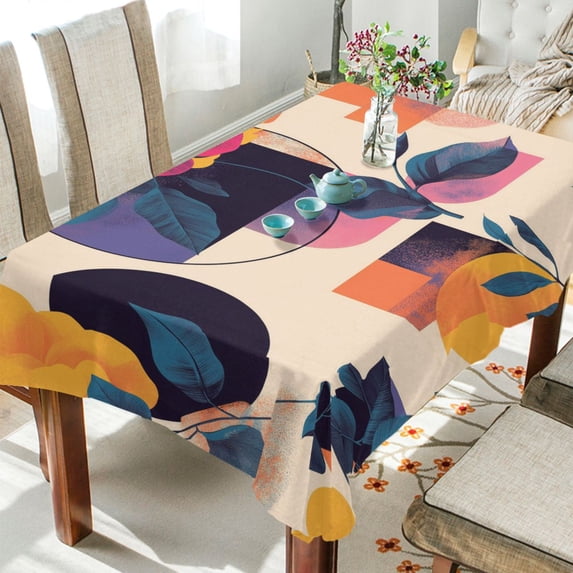Yayeee Tablecloths for Rectangular Tables 60 x 60 inch Party Table Cover, Flowers Pattern Style