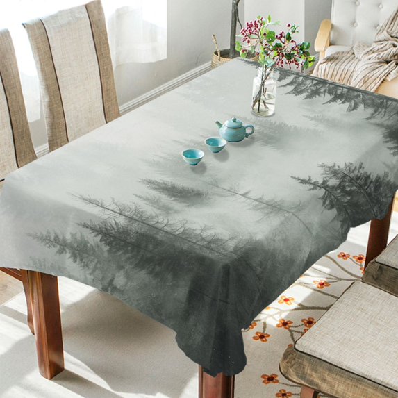 Yayeee Tablecloths for Rectangular Tables 60 x 60 inch Party Table Cover, Foggy Forest