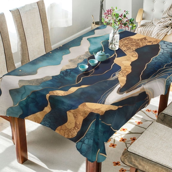 Yayeee Tablecloths for Rectangular Tables 60 x 60 inch Party Table Cover, Green Mountains