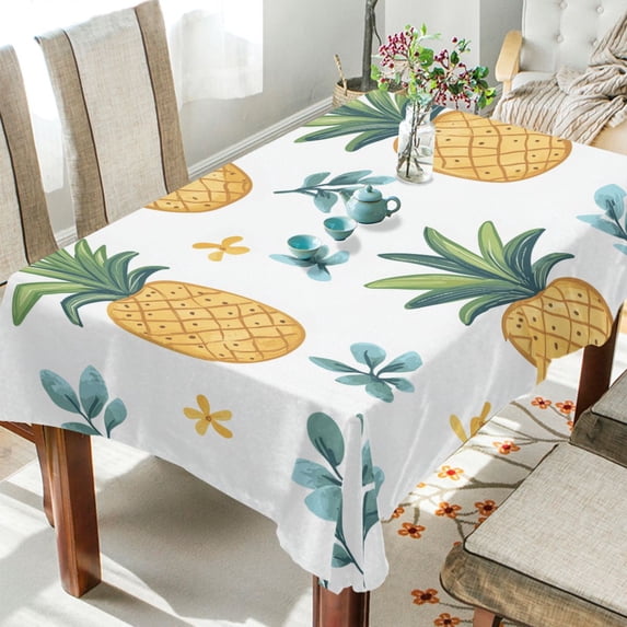 Yayeee Tablecloths for Rectangular Tables 60 x 60 inch Party Table Cover, Pineapple