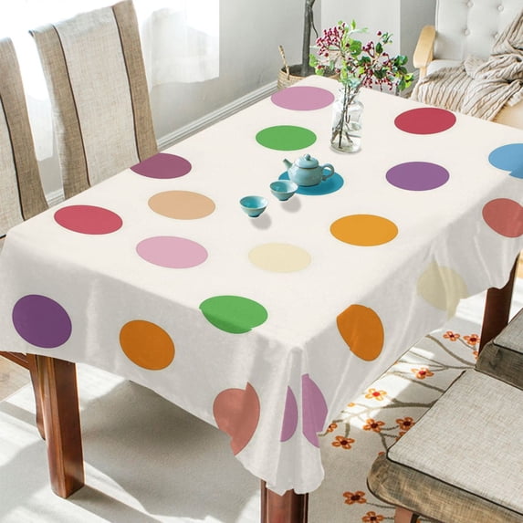 Yayeee Tablecloths for Rectangular Tables 60 x 60 inch Party Table Cover, Polka Dot
