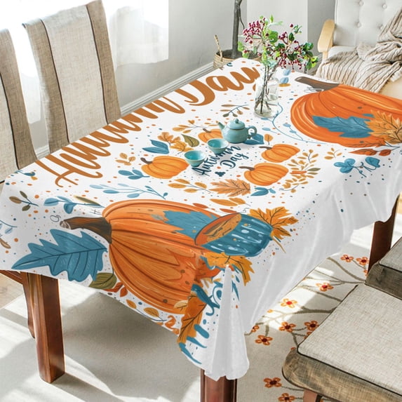 Yayeee Tablecloths for Rectangular Tables 60 x 90 inch Party Table Cover, Big Pumpkins
