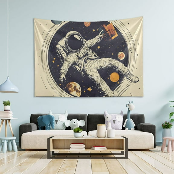 Yayeee Tapestry Wall Hanging for Bedroom 60" x 40" Living Room Home Wall Art Decor, Astronaut Floating