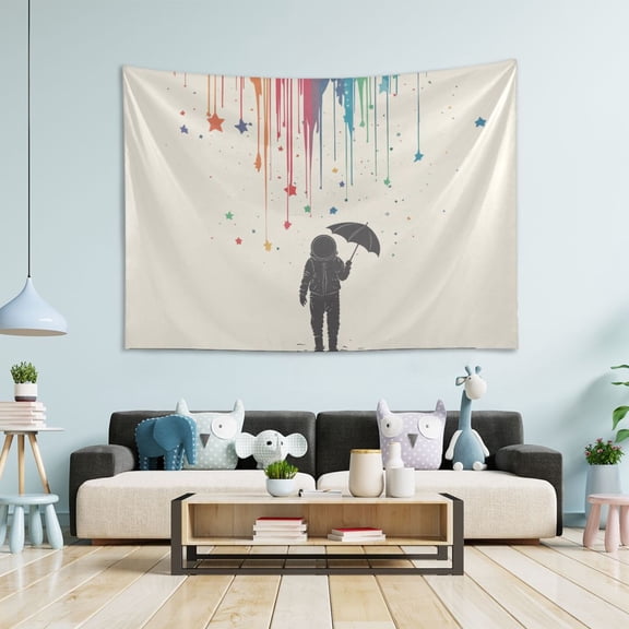 Yayeee Tapestry Wall Hanging for Bedroom 60" x 40" Living Room Home Wall Art Decor, Black Astronaut