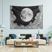 Yayeee Tapestry Wall Hanging for Bedroom 60" x 40" Living Room Home Wall Art Decor, Black Moon