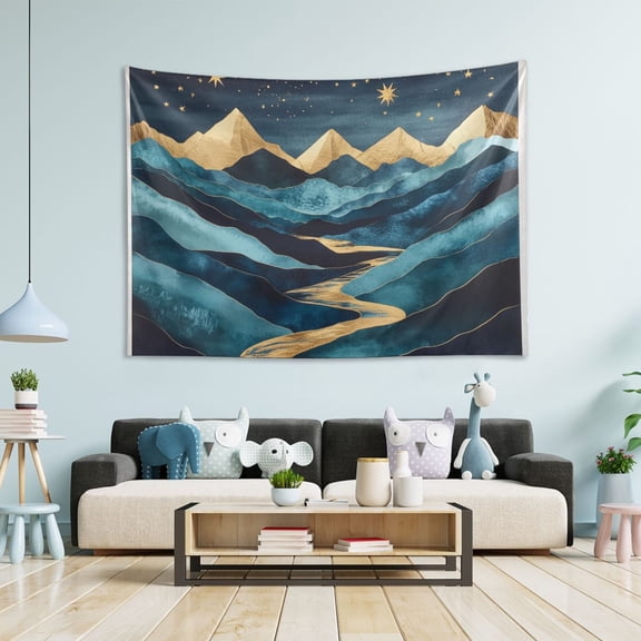 Yayeee Tapestry Wall Hanging for Bedroom 60" x 40" Living Room Home Wall Art Decor, Dark Mountains