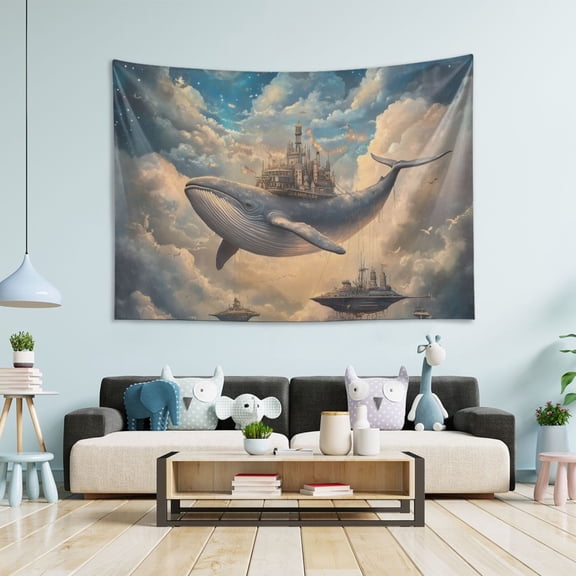 Yayeee Tapestry Wall Hanging for Bedroom 60" x 40" Living Room Home Wall Art Decor, Floating Whale