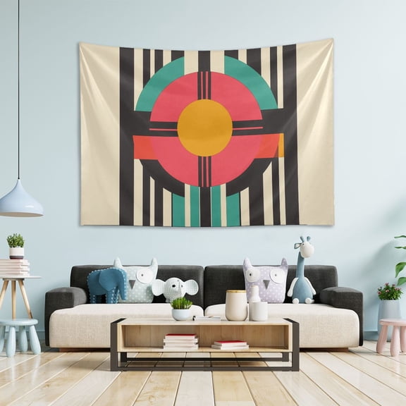 Yayeee Tapestry Wall Hanging for Bedroom 60" x 40" Living Room Home Wall Art Decor, Geometric Circle