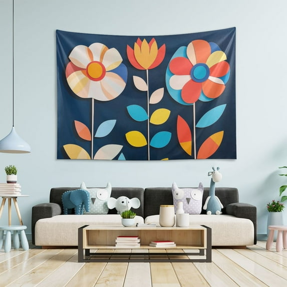 Yayeee Tapestry Wall Hanging for Bedroom 80" x 60" Living Room Home Wall Art Decor, Simple Floral