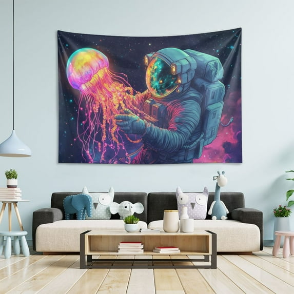 Yayeee Tapestry Wall Hanging for Bedroom 80" x 60" Living Room Home Wall Art Decor, Space Astronaut