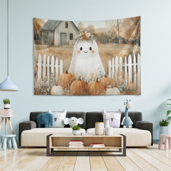 Yayeee Tapestry Wall Hanging for Bedroom 90" x 60" Living Room Home Wall Art Decor, Cute Halloween Pumpkins