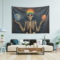 thumbnail image 1 of Yayeee Tapestry Wall Hanging for Bedroom 90" x 60" Living Room Home Wall Art Decor, Skeleton with Rainbow, 1 of 7