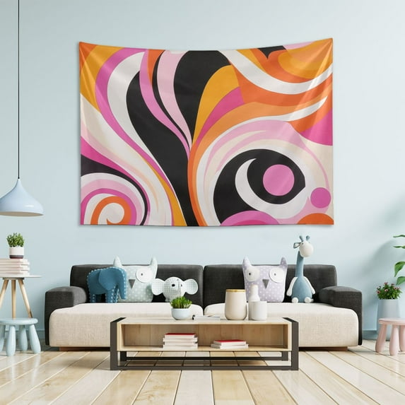 Yayeee Tapestry Wall Hanging for Bedroom 90" x 60" Living Room Home Wall Art Decor, Swirling Circles