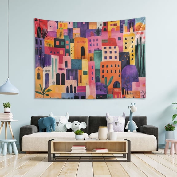 Yayeee Tapestry Wall Hanging for Bedroom 60" x 40" Living Room Home Wall Art Decor, Art Buildings