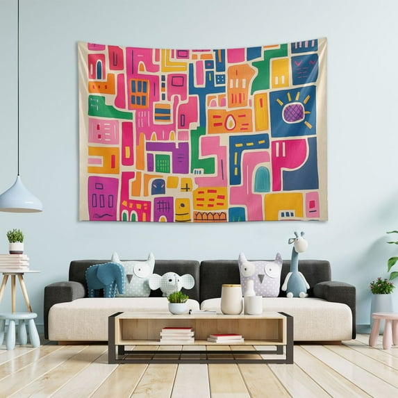 Yayeee Tapestry Wall Hanging for Bedroom 60" x 40" Living Room Home Wall Art Decor, Art Map