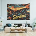 thumbnail image 1 of Yayeee Tapestry Wall Hanging for Bedroom 60" x 40" Living Room Home Wall Art Decor, Black Sardines Pattern, 1 of 7