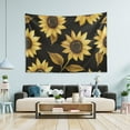 thumbnail image 1 of Yayeee Tapestry Wall Hanging for Bedroom 60" x 40" Living Room Home Wall Art Decor, Black Sunflower Pattern, 1 of 7