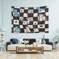thumbnail image 1 of Yayeee Tapestry Wall Hanging for Bedroom 90" x 60" Living Room Home Wall Art Decor, Blue and White Cat, 1 of 7
