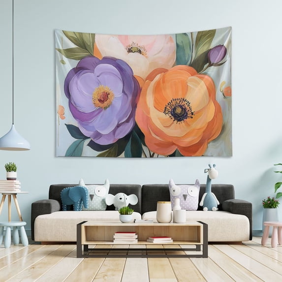 Yayeee Tapestry Wall Hanging for Bedroom 60" x 40" Living Room Home Wall Art Decor, Bright Flowers