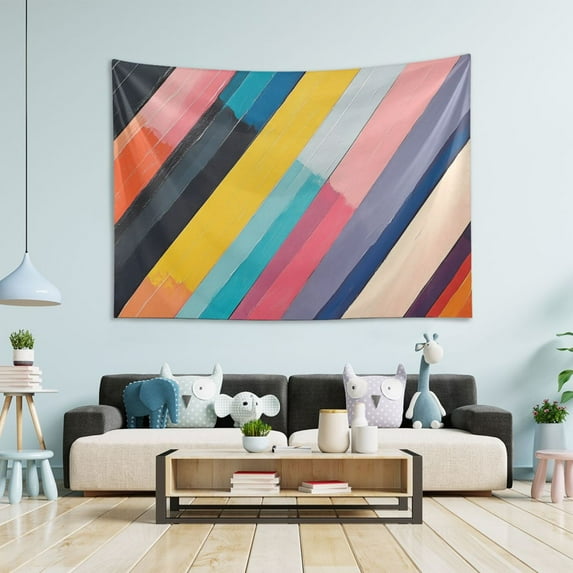 Yayeee Tapestry Wall Hanging for Bedroom 90" x 60" Living Room Home Wall Art Decor, Color Striped