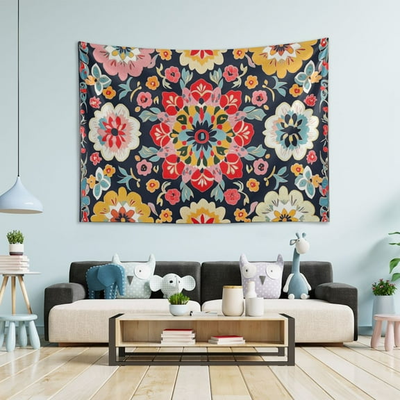 Yayeee Tapestry Wall Hanging for Bedroom 60" x 40" Living Room Home Wall Art Decor, Colorful Floral Pattern