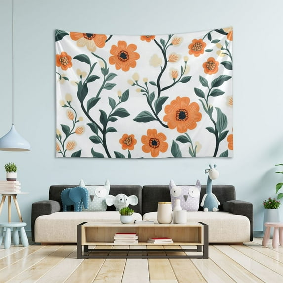 Yayeee Tapestry Wall Hanging for Bedroom 60" x 40" Living Room Home Wall Art Decor, Flowers Pattern