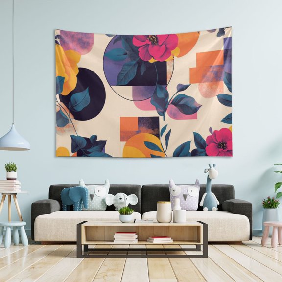 Yayeee Tapestry Wall Hanging for Bedroom 60" x 40" Living Room Home Wall Art Decor, Flowers Pattern Style
