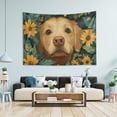thumbnail image 1 of Yayeee Tapestry Wall Hanging for Bedroom 90" x 60" Living Room Home Wall Art Decor, Flowers and Dog, 1 of 7