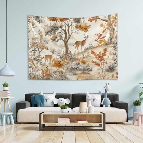 Yayeee Tapestry Wall Hanging for Bedroom 90" x 60" Living Room Home Wall Art Decor, Forest Pattern