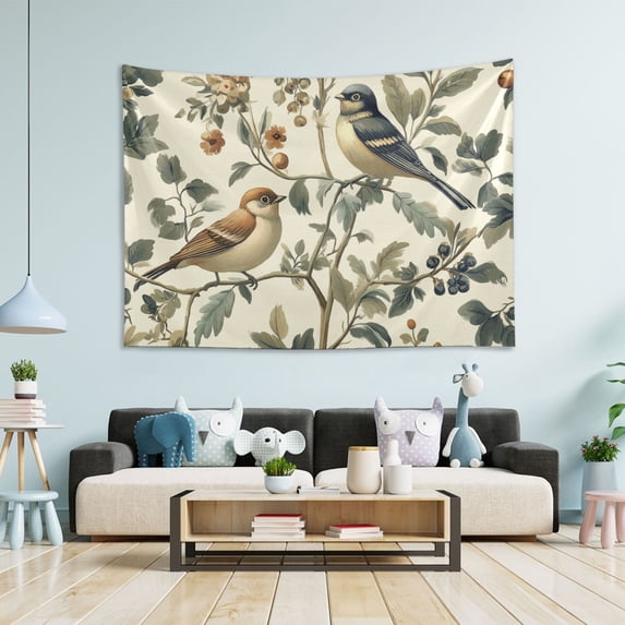 Yayeee Tapestry Wall Hanging for Bedroom 60" x 40" Living Room Home Wall Art Decor, Green Birds