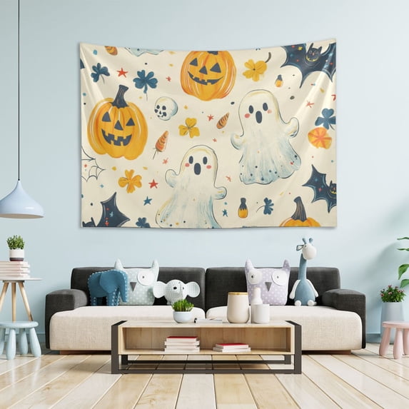 Yayeee Tapestry Wall Hanging for Bedroom 60" x 40" Living Room Home Wall Art Decor, Halloween Cute Ghosts