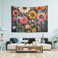 thumbnail image 1 of Yayeee Tapestry Wall Hanging for Bedroom 60" x 51" Living Room Home Wall Art Decor, Large Colorful Flowers, 1 of 7