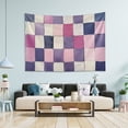 thumbnail image 1 of Yayeee Tapestry Wall Hanging for Bedroom 80" x 60" Living Room Home Wall Art Decor, Pink White and Purple Plaid Pattern, 1 of 7