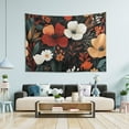 thumbnail image 1 of Yayeee Tapestry Wall Hanging for Bedroom 60" x 51" Living Room Home Wall Art Decor, Red Flowers Pattern, 1 of 7