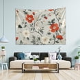 thumbnail image 1 of Yayeee Tapestry Wall Hanging for Bedroom 60" x 40" Living Room Home Wall Art Decor, Red and White Floral Pattern, 1 of 7