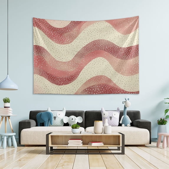 Yayeee Tapestry Wall Hanging for Bedroom 60" x 40" Living Room Home Wall Art Decor, Soft Pink Pattern