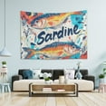 thumbnail image 1 of Yayeee Tapestry Wall Hanging for Bedroom 90" x 60" Living Room Home Wall Art Decor, Yellow Sardines Pattern, 1 of 7