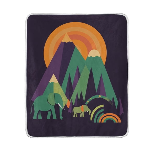 Yayeee Throw Blanket for Couch Soft Warm 50" x 60" Sofa Chair Bed Decoration, Abstract Animals