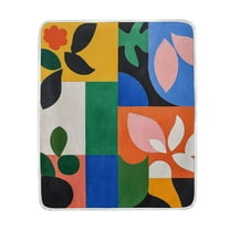 Yayeee Throw Blanket for Couch Soft Warm 50" x 60" Sofa Chair Bed Decoration, Abstract Plants