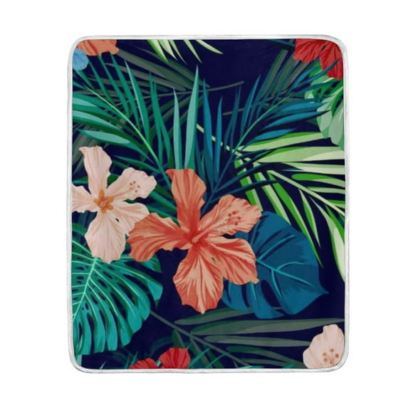 Yayeee Throw Blanket for Couch Soft Warm 50" x 60" Sofa Chair Bed Decoration, Blue Floral