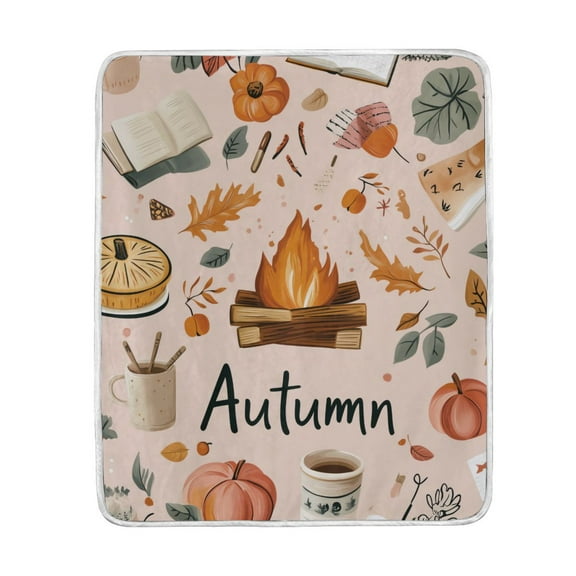 Yayeee Throw Blanket for Couch Soft Warm 50" x 60" Sofa Chair Bed Decoration, Campfire Pattern