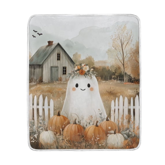 Yayeee Throw Blanket for Couch Soft Warm 50" x 60" Sofa Chair Bed Decoration, Cute Halloween Pumpkins
