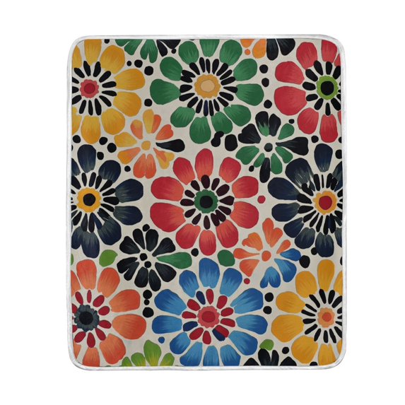 Yayeee Throw Blanket for Couch Soft Warm 50" x 60" Sofa Chair Bed Decoration, Dark Floral