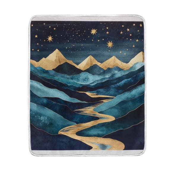 Yayeee Throw Blanket for Couch Soft Warm 50" x 60" Sofa Chair Bed Decoration, Dark Mountains