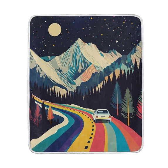 Yayeee Throw Blanket for Couch Soft Warm 50" x 60" Sofa Chair Bed Decoration, Evening Mountain Road