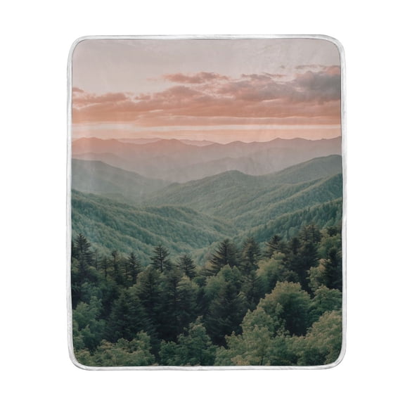 Yayeee Throw Blanket for Couch Soft Warm 50" x 60" Sofa Chair Bed Decoration, Mountains at Dawn