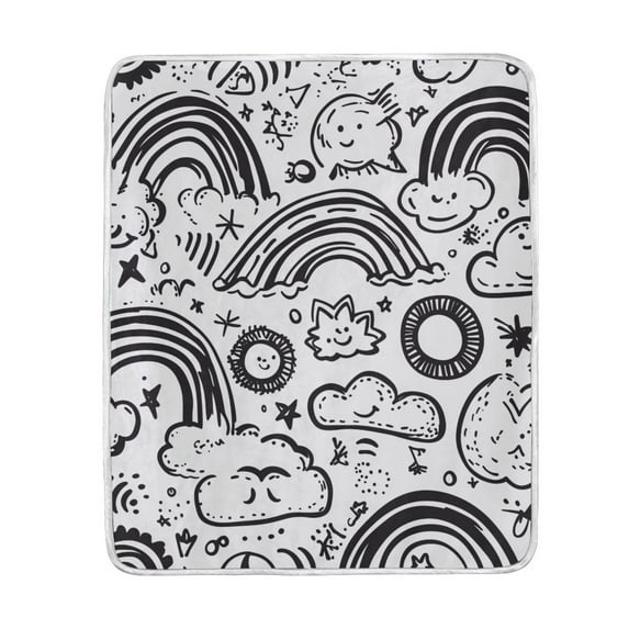 Yayeee Throw Blanket for Couch Soft Warm 50" x 60" Sofa Chair Bed Decoration, Rainbows