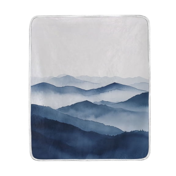 Yayeee Throw Blanket for Couch Soft Warm 50" x 60" Sofa Chair Bed Decoration, Watercolor Mountains